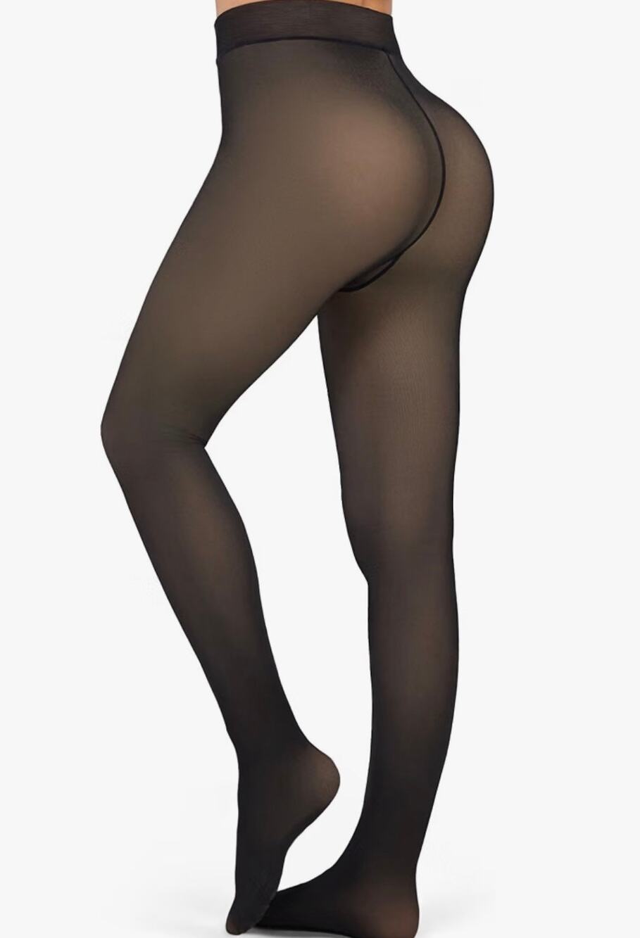 KBVOT Fleece Lined Tights Women Sheer Warm Pantyhose Leggings for Dresses